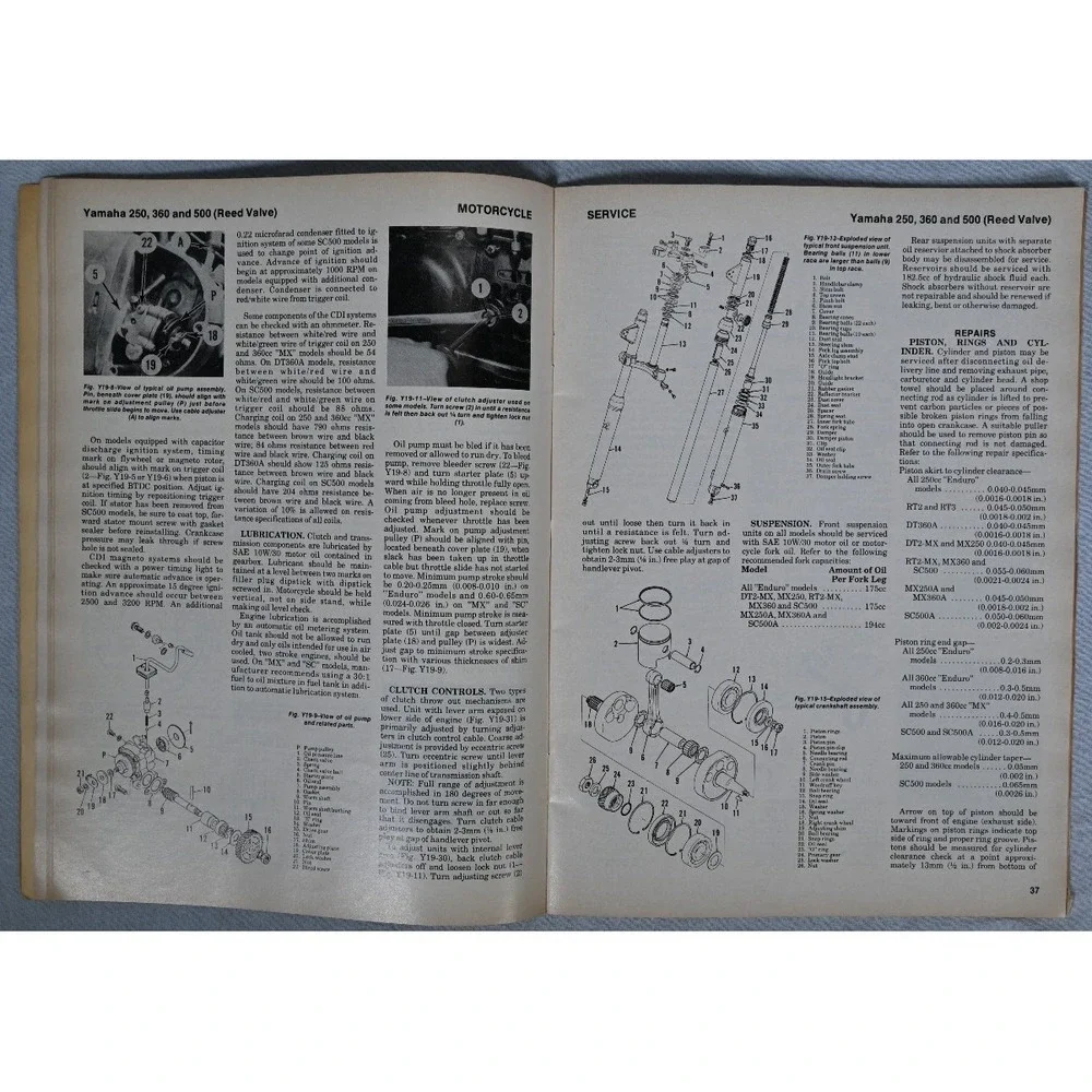 How To Fix Your Yamaha One Cylinder Motorcycle Repair Service Manual Book
